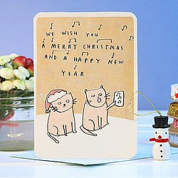 Caroling Cats card